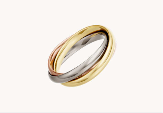 Custom Tri-Colour wedding band -  Khouloud Hassine